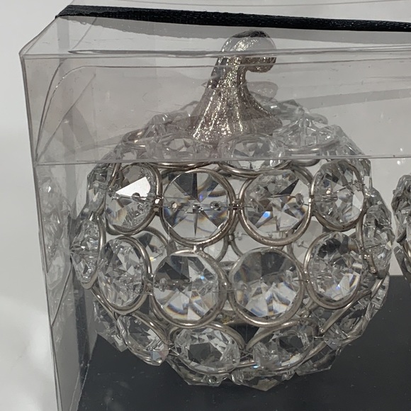 Rachel Zoe Pumpkin Set of three Silver Crystal Jeweled - Picture 3 of 6